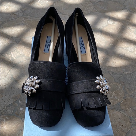 PRADA Suede heels in black NEW Size EU 40/US 10 - Picture 6 of 14